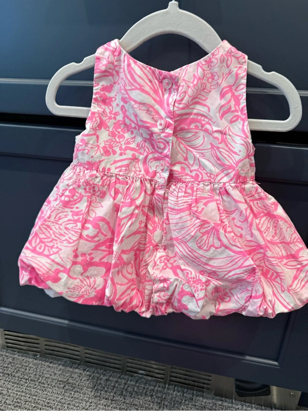 Lilly Pulitzer Pink and White Floral Bubble Diaper Cover Set
